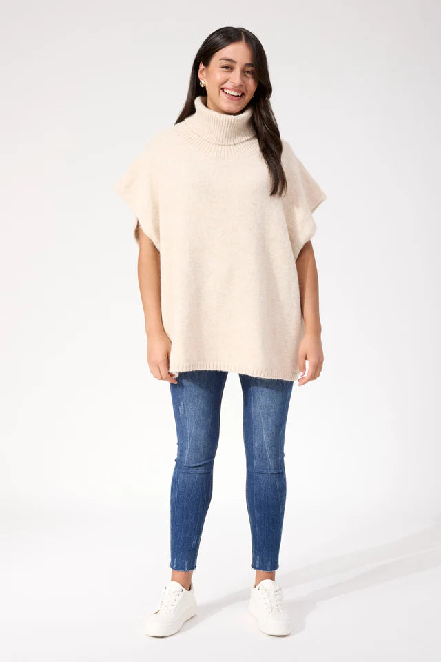 Valenza Knit Poncho OSFA- Natural