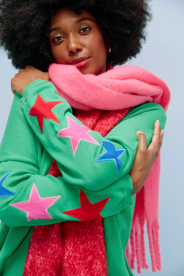 Vermont Star V Neck Jumper - Green - OSFA