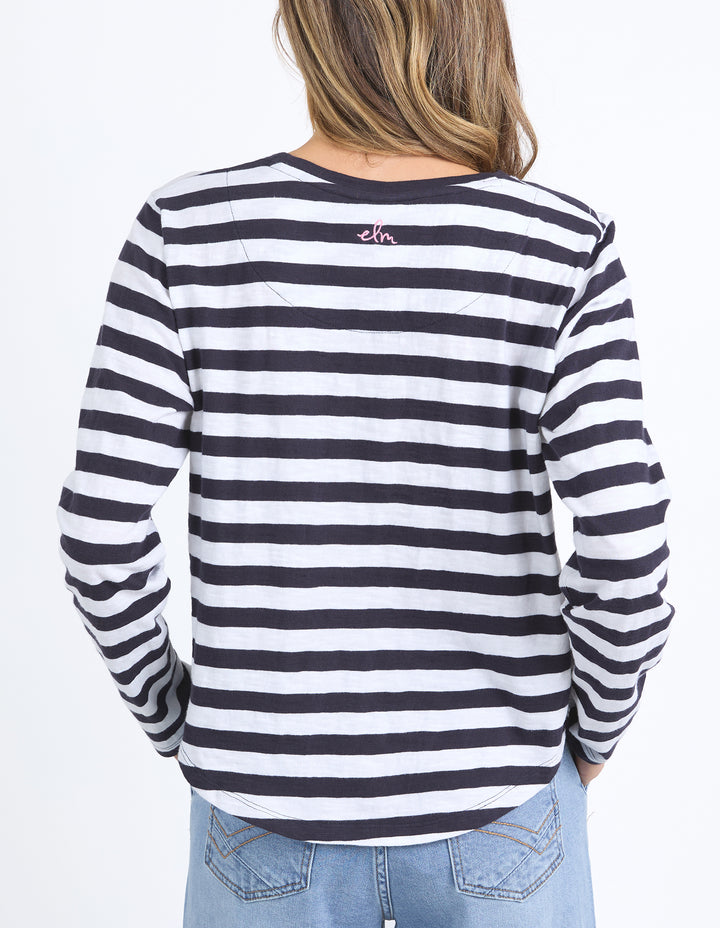Elm Harmony L/S Tee - Navy & White Stripe