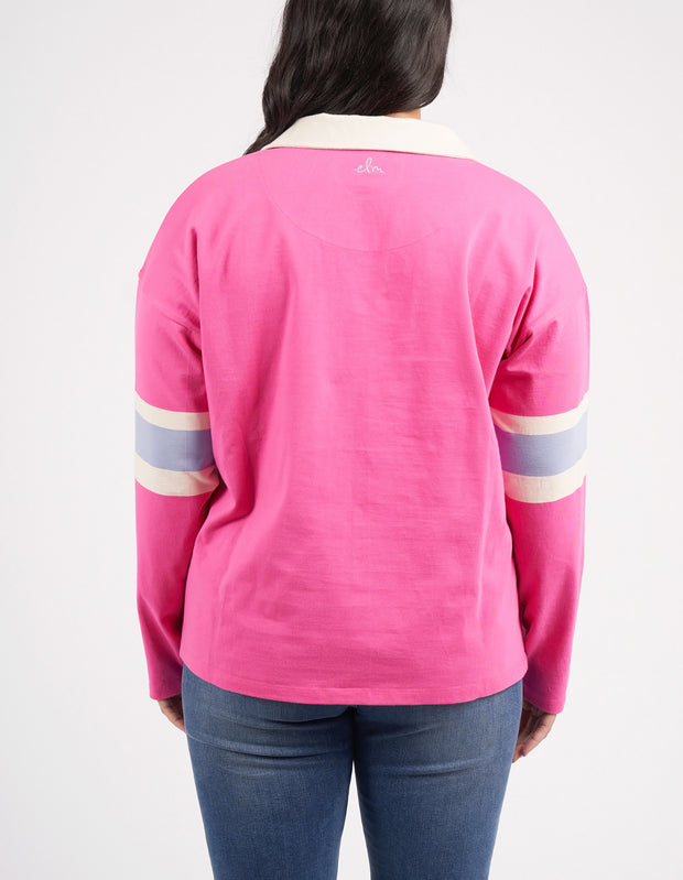 Elm Compass L/S Rugby - Shocking Pink