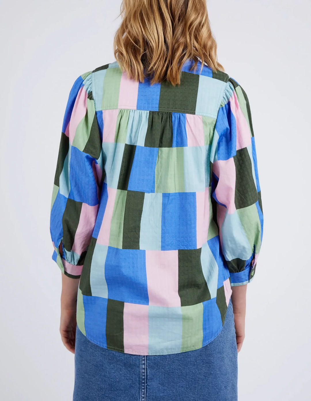 Elm Odyssey Shirt - Blue / Green Print