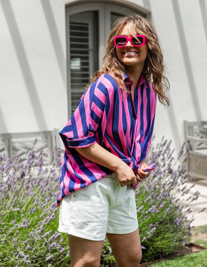 Elm Palermo Stripe Shirt - Pink & Blue