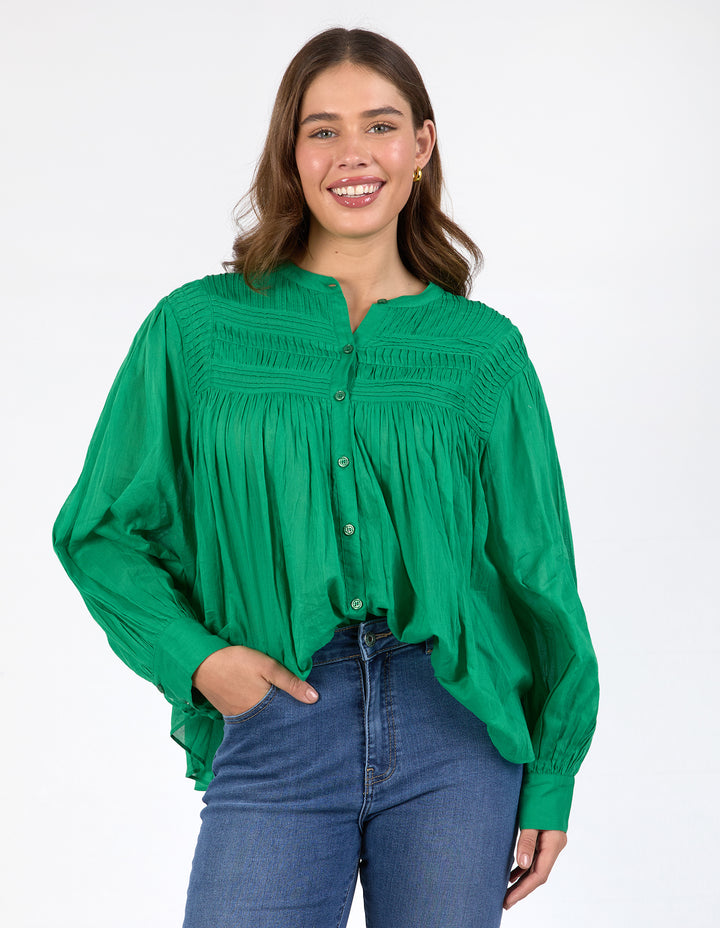 Elm Montana Blouse - Pine Green