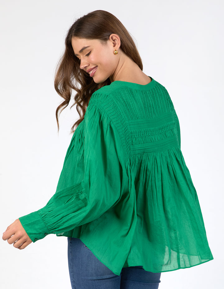 Elm Montana Blouse - Pine Green