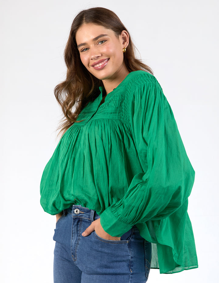 Elm Montana Blouse - Pine Green