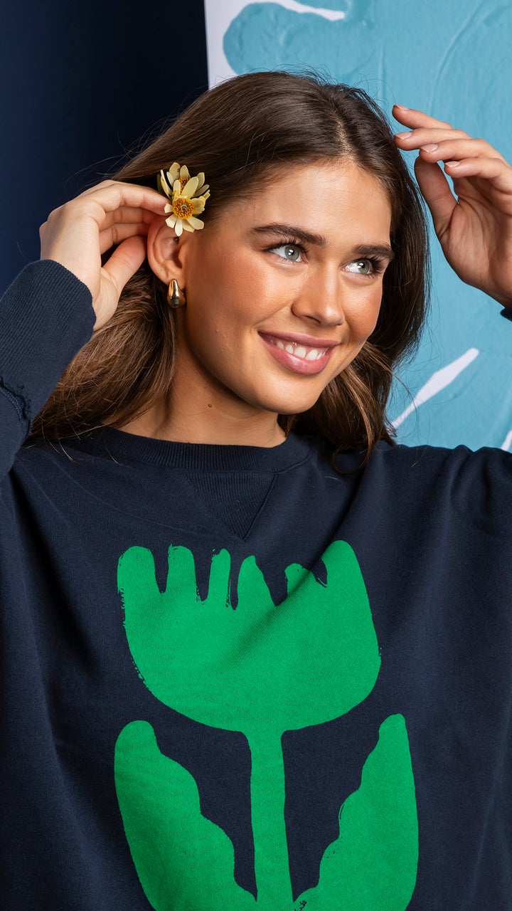 Elm Madeleine Stamer Crew - Navy