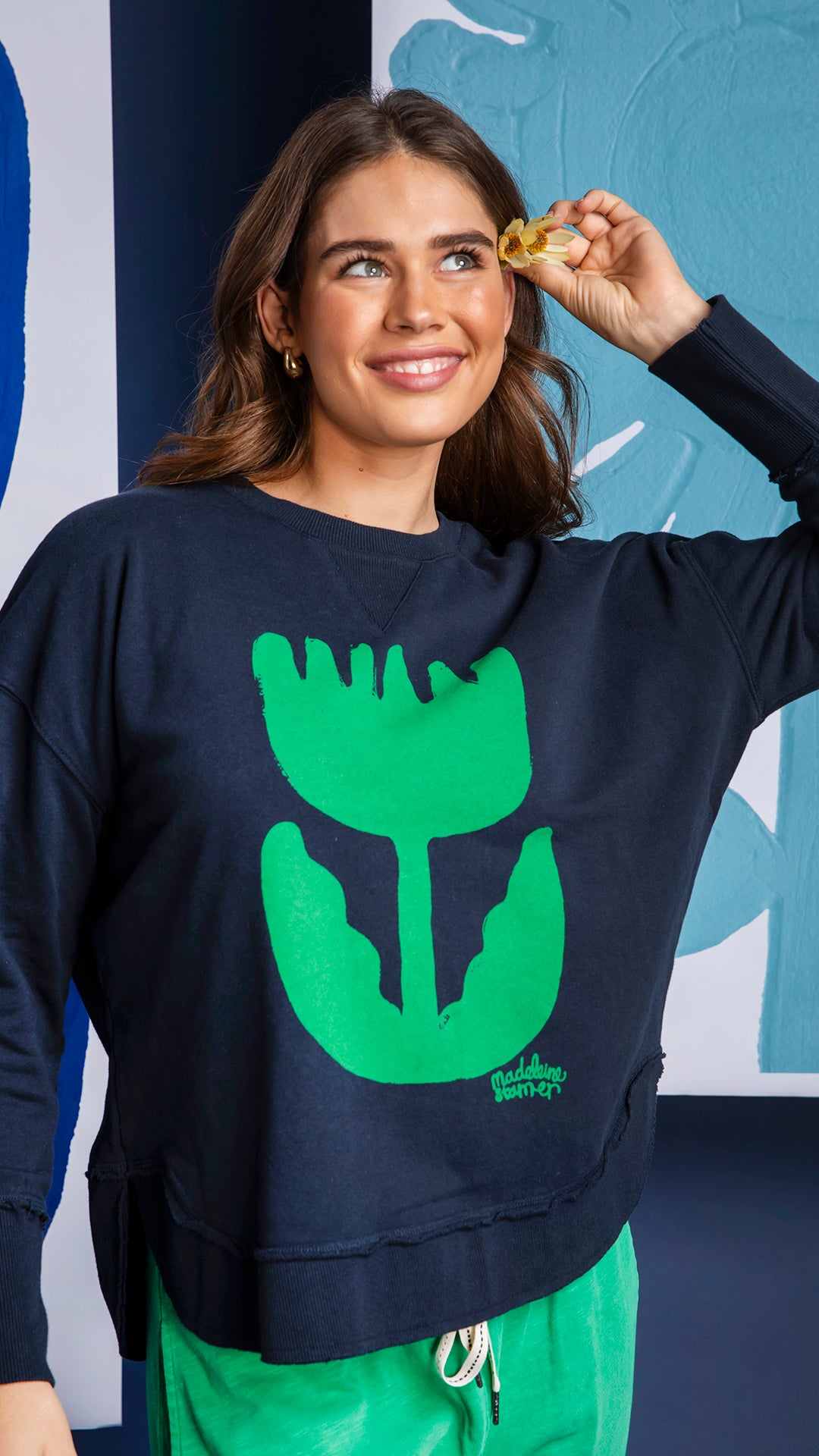Elm Madeleine Stamer Crew - Navy