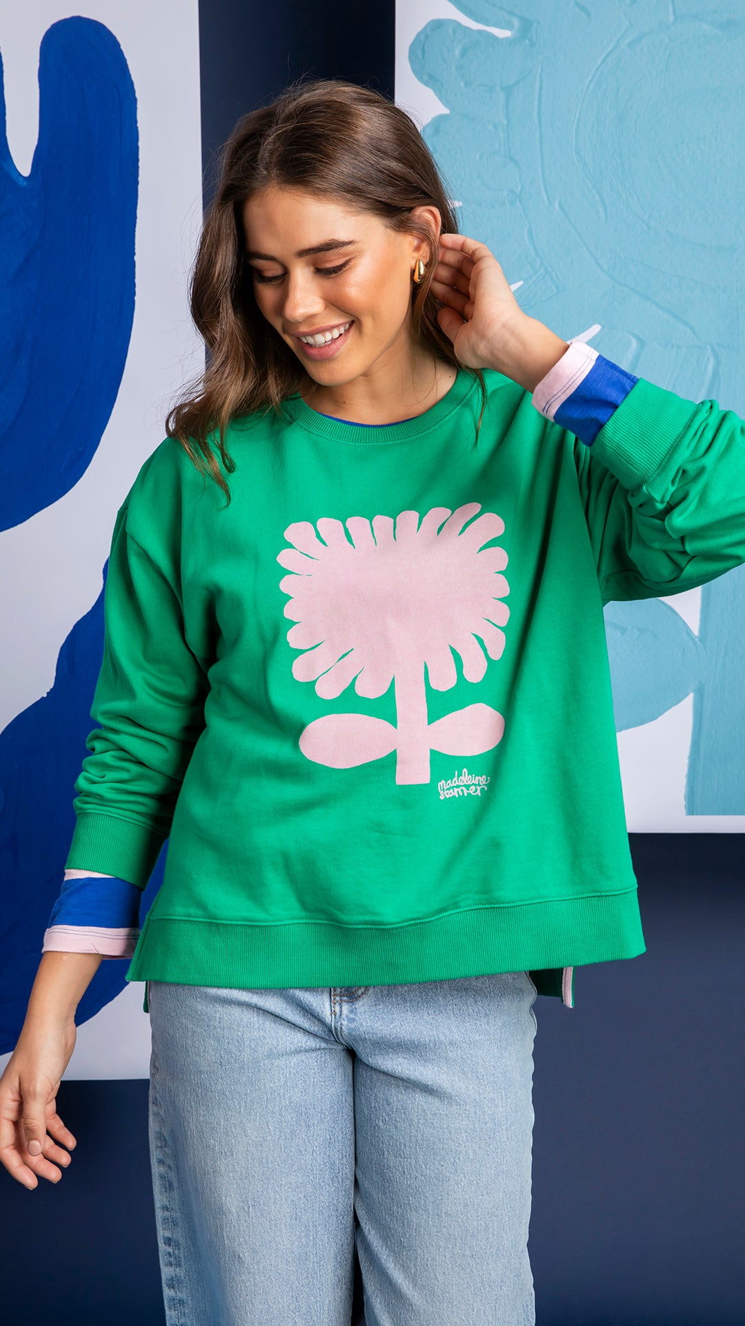 Elm Madeleine Stamer Crew II - Green