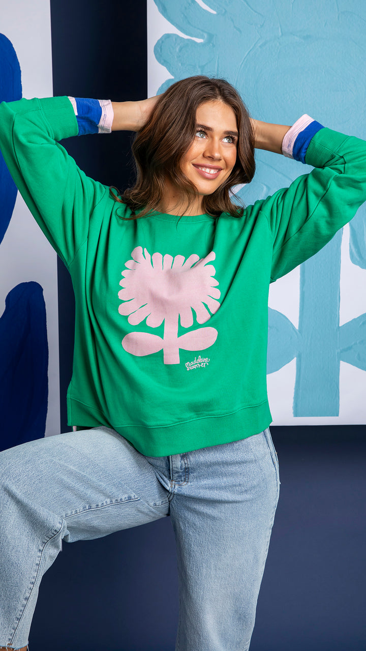 Elm Madeleine Stamer Crew II - Green