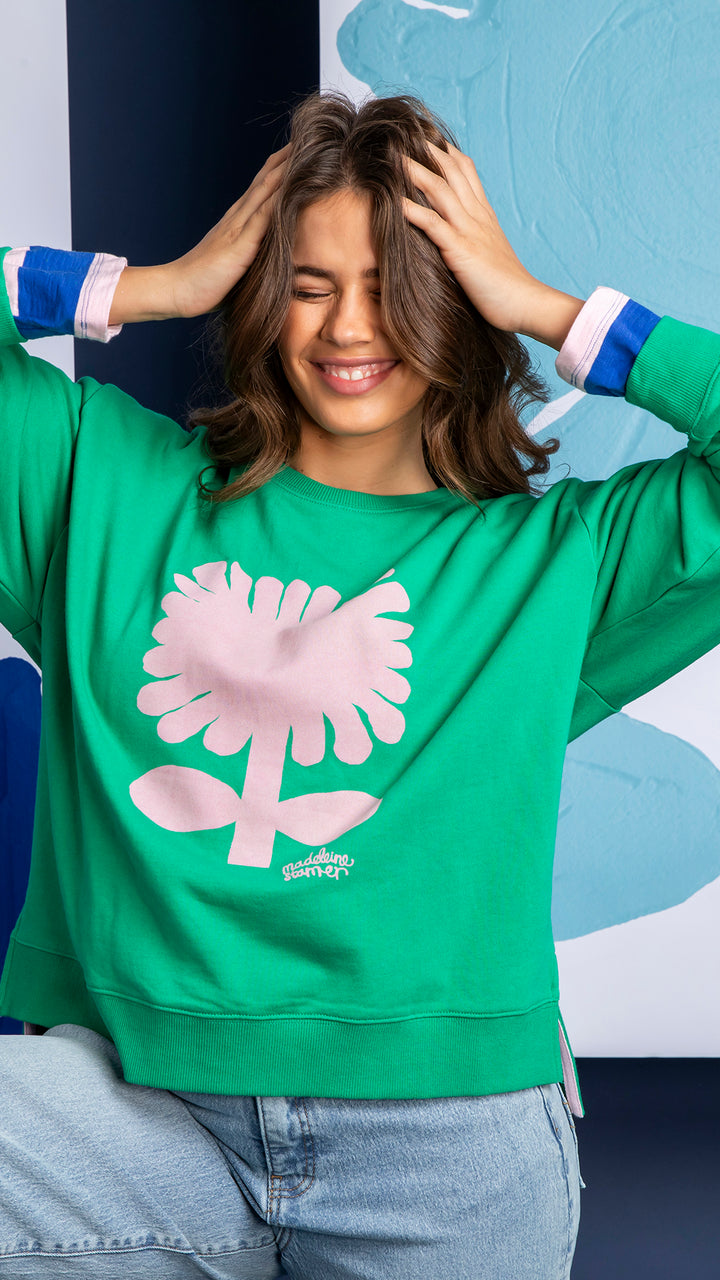 Elm Madeleine Stamer Crew II - Green