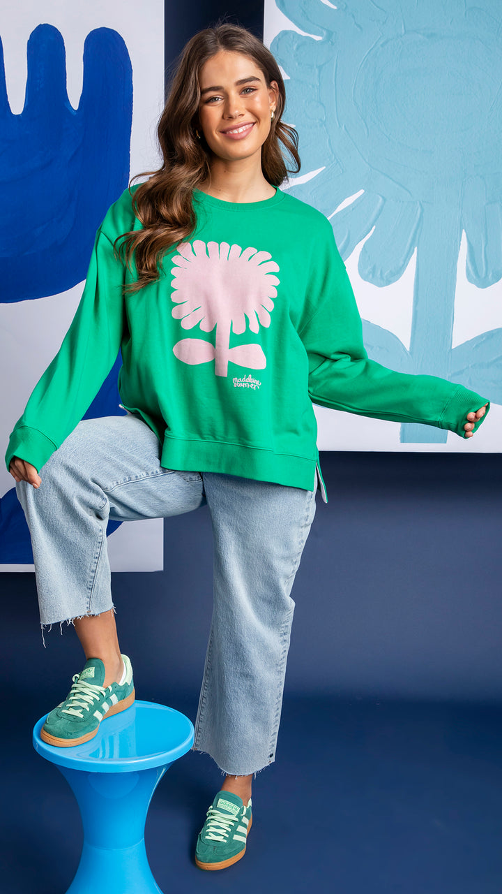 Elm Madeleine Stamer Crew II - Green