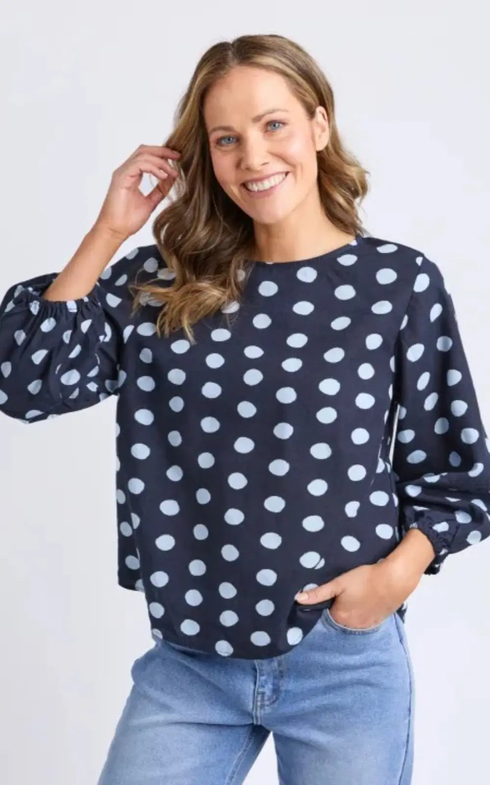 Elm Dotty Top - Classic Navy Spot