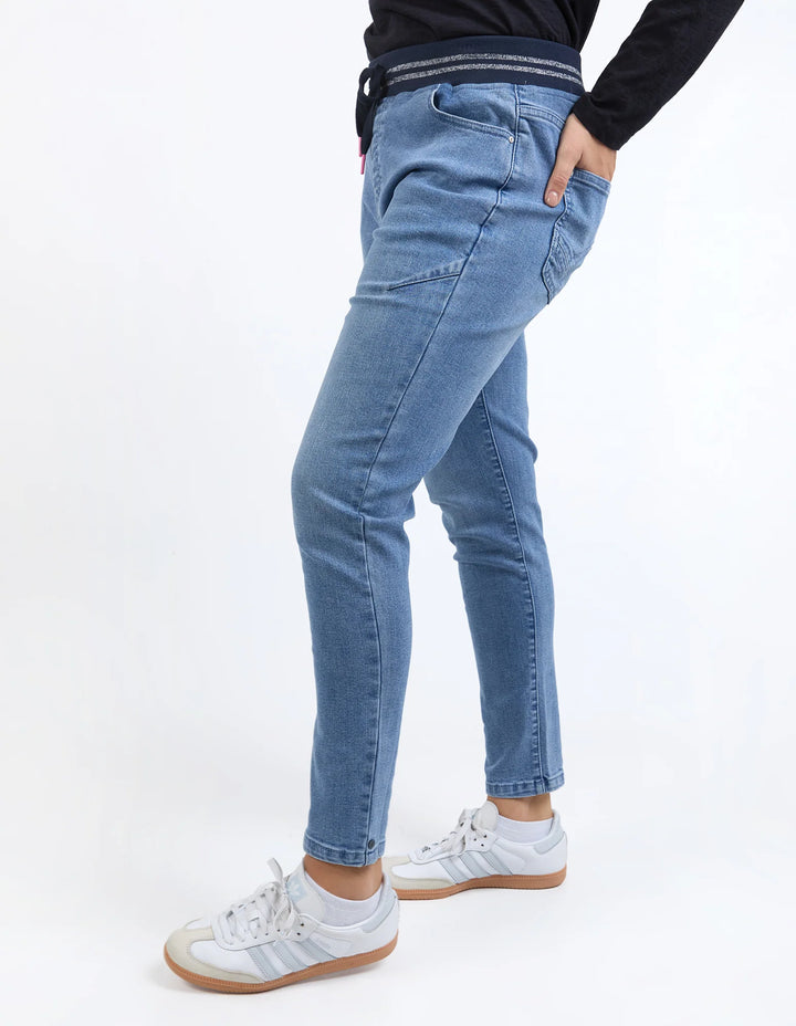 Melody Denim Jogger - Light Blue