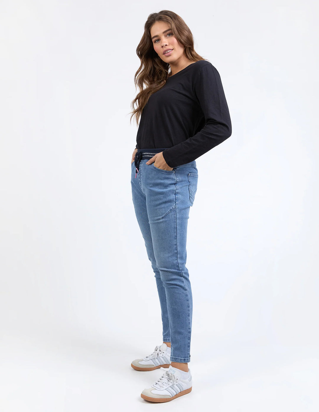 Melody Denim Jogger - Light Blue