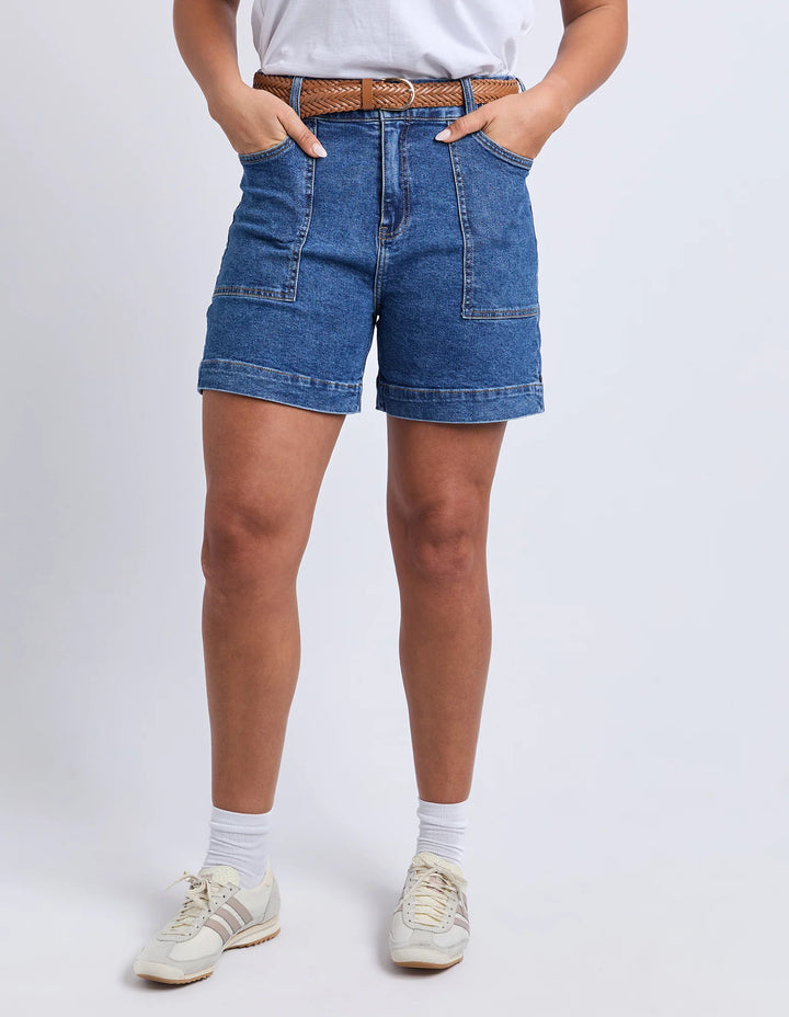 Elm Atlas Denim Short - Dark Blue Wash