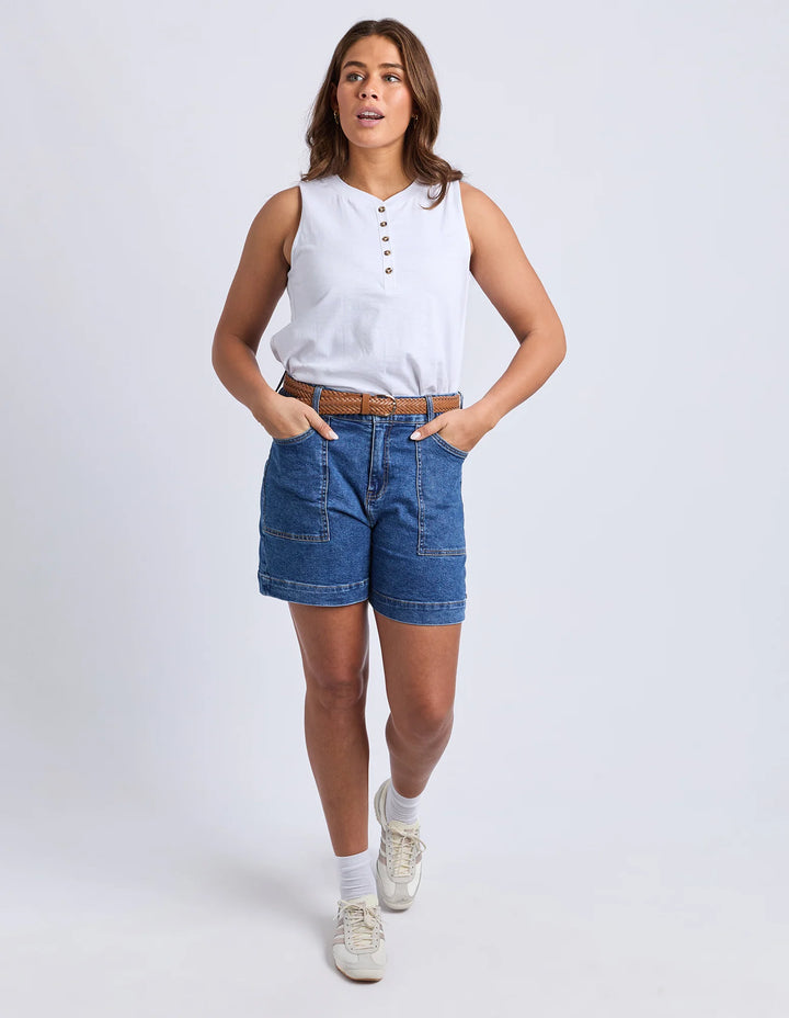 Elm Atlas Denim Short - Dark Blue Wash