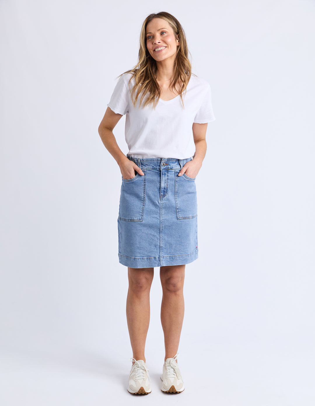 Elm Atlas Denim Skirt - Blue