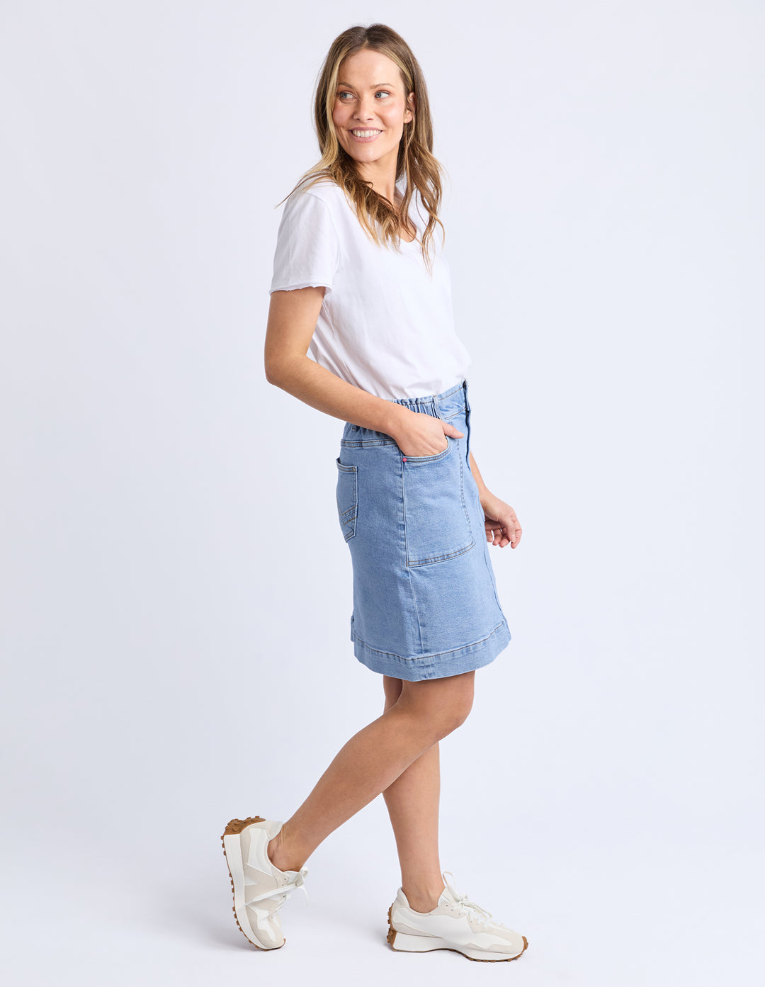 Elm Atlas Denim Skirt - Blue
