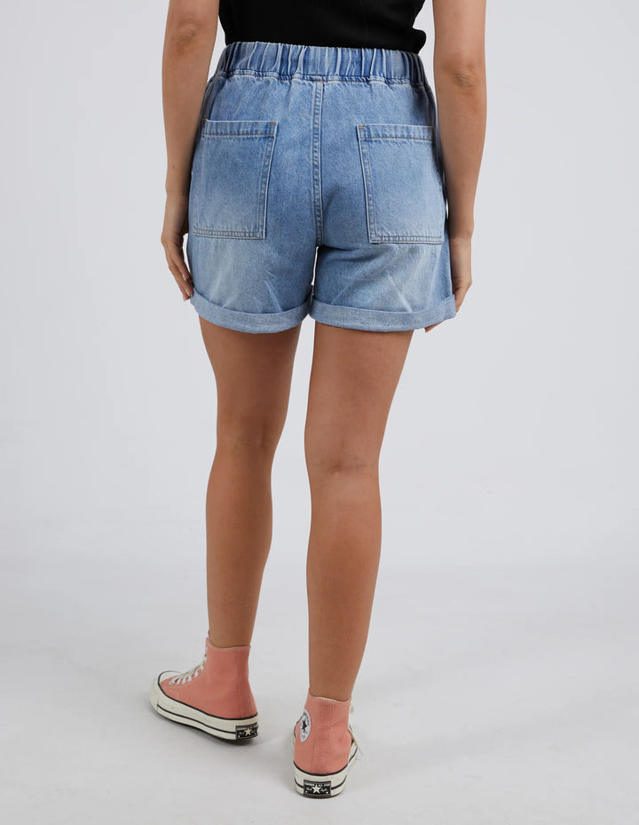 Elm Emma Releaxed Denim Short - Mid Blue Wash