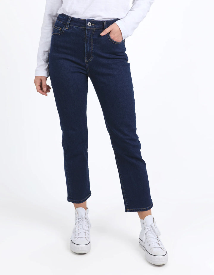 Elm Ada Straight Leg Jean - Dark Blue Wash