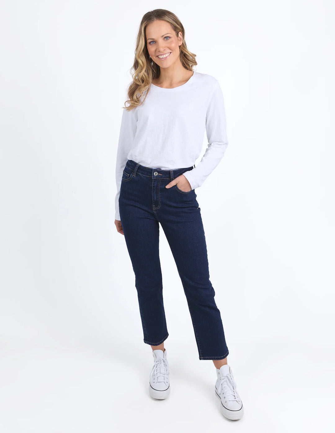 Elm Ada Straight Leg Jean - Dark Blue Wash
