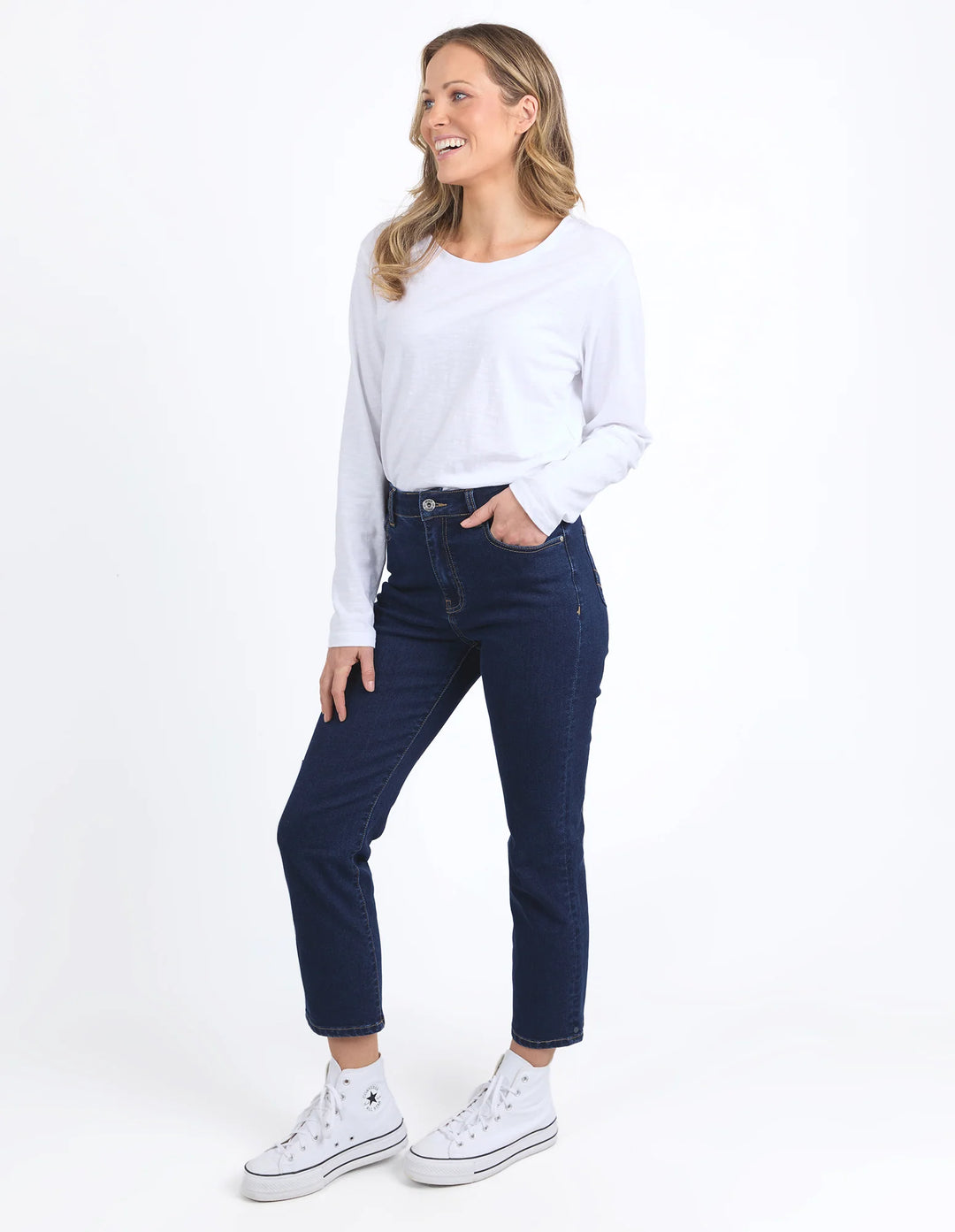 Elm Ada Straight Leg Jean - Dark Blue Wash