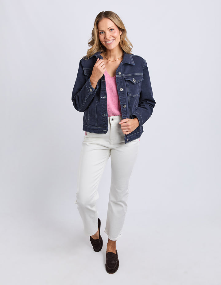 Elm Tilly Jacket - Navy with White Stitching