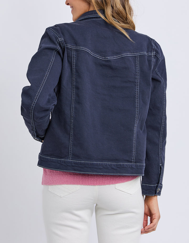 Elm Tilly Jacket - Navy with White Stitching