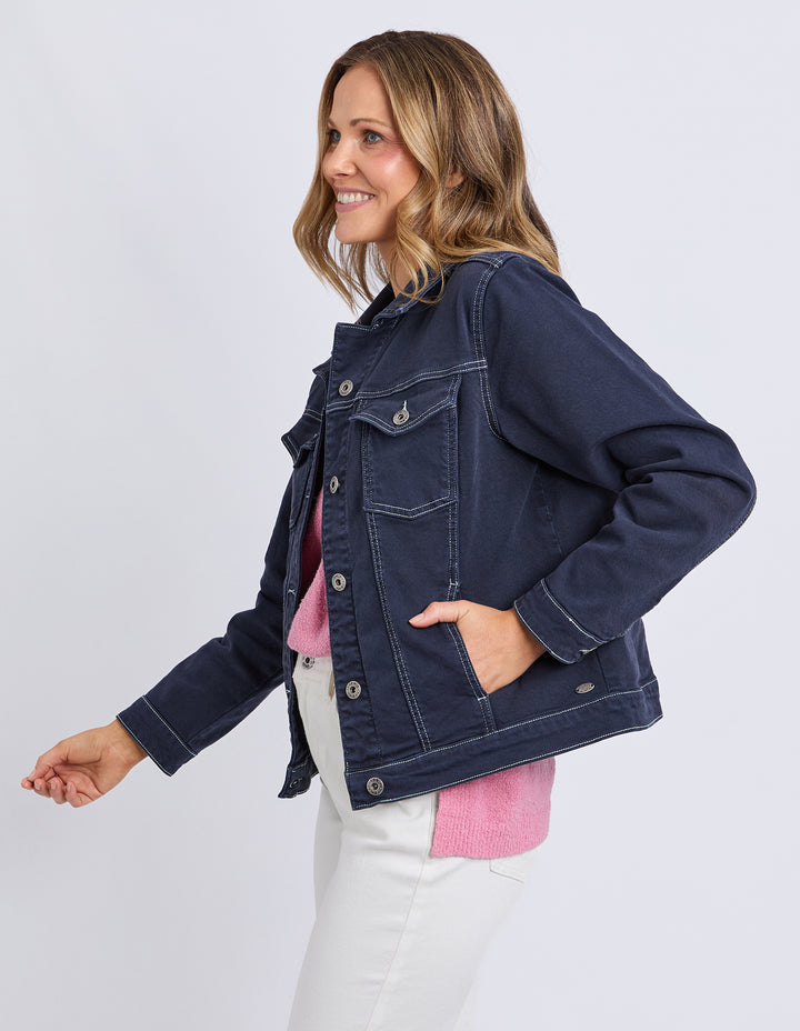 Elm Tilly Jacket - Navy with White Stitching