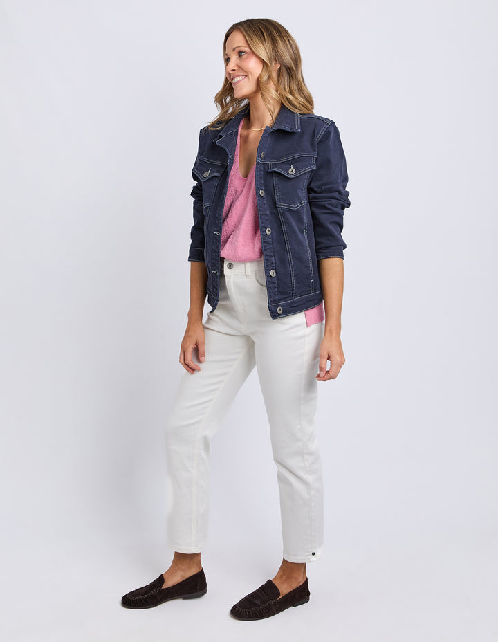 Elm Tilly Jacket - Navy with White Stitching
