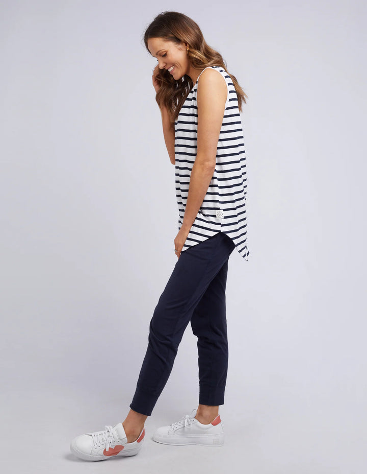 Elm Scoop Tank - Stripe - White & Navy