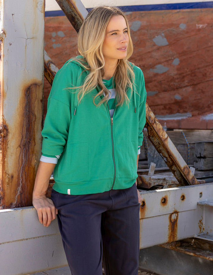 Beachy Zip Hoodie Turquoise
