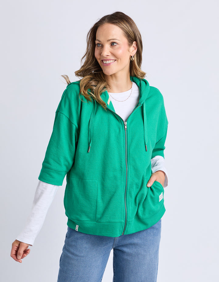 Beachy Zip Hoodie Turquoise