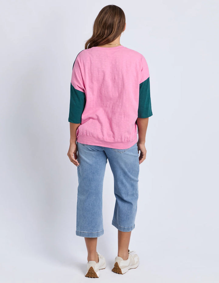 Elm Mazie Colour Block Sweat Teal/Navy/Quartz