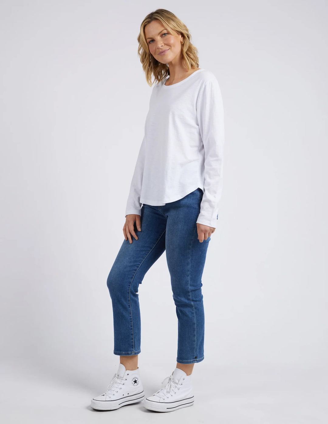 Elm Everyday Long Sleeve Tee - White