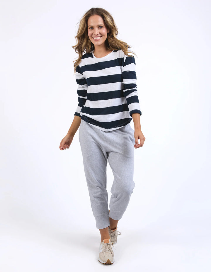 Elm Spritz Stripe L/S Tee - Navy