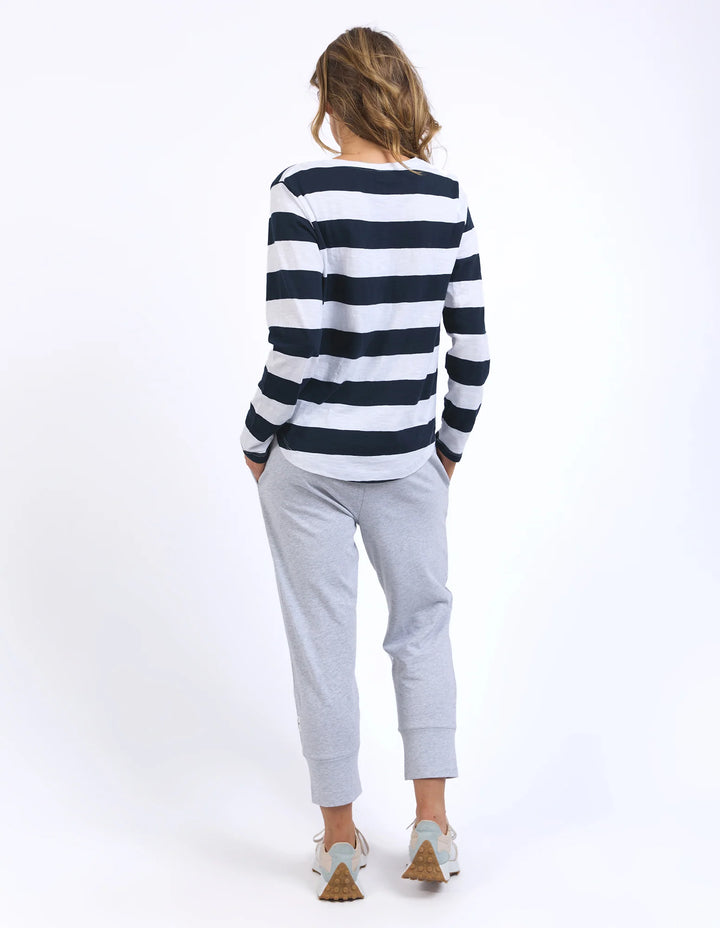 Elm Spritz Stripe L/S Tee - Navy