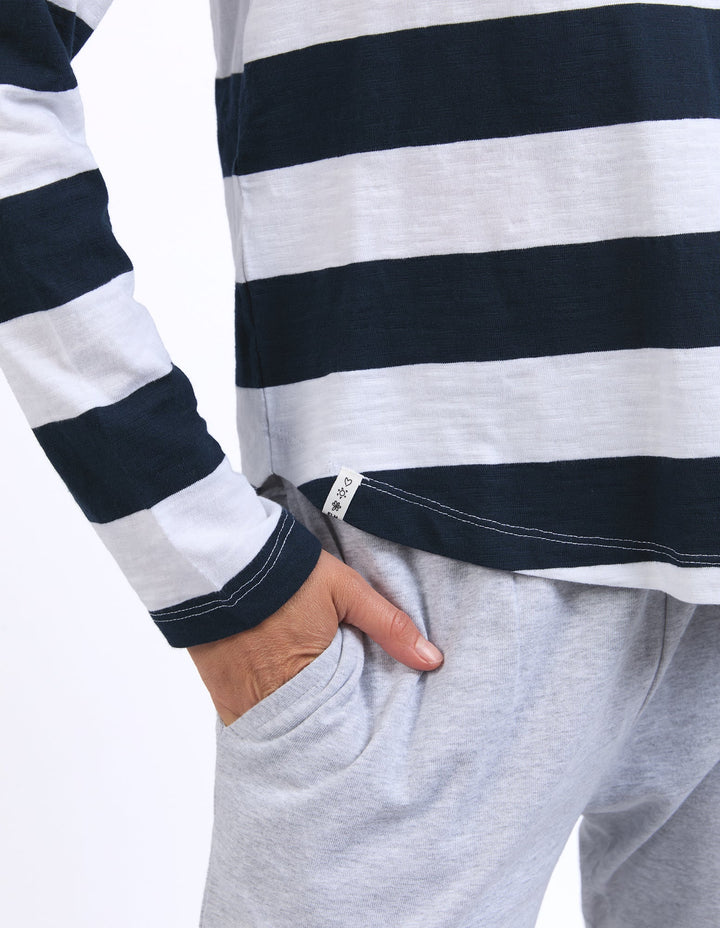 Elm Spritz Stripe L/S Tee - Navy