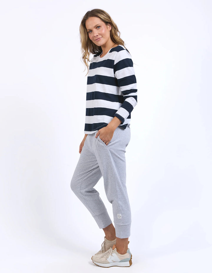 Elm Spritz Stripe L/S Tee - Navy
