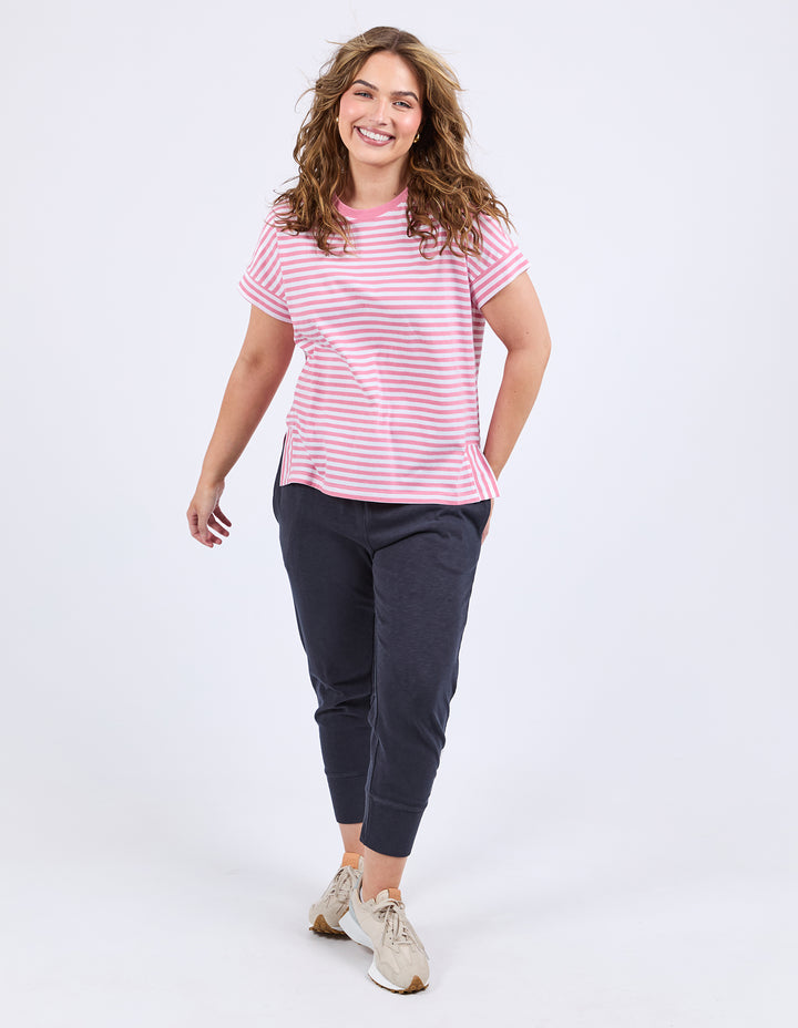 Elm Yara Stripe S/S Tee - Chateau Rose