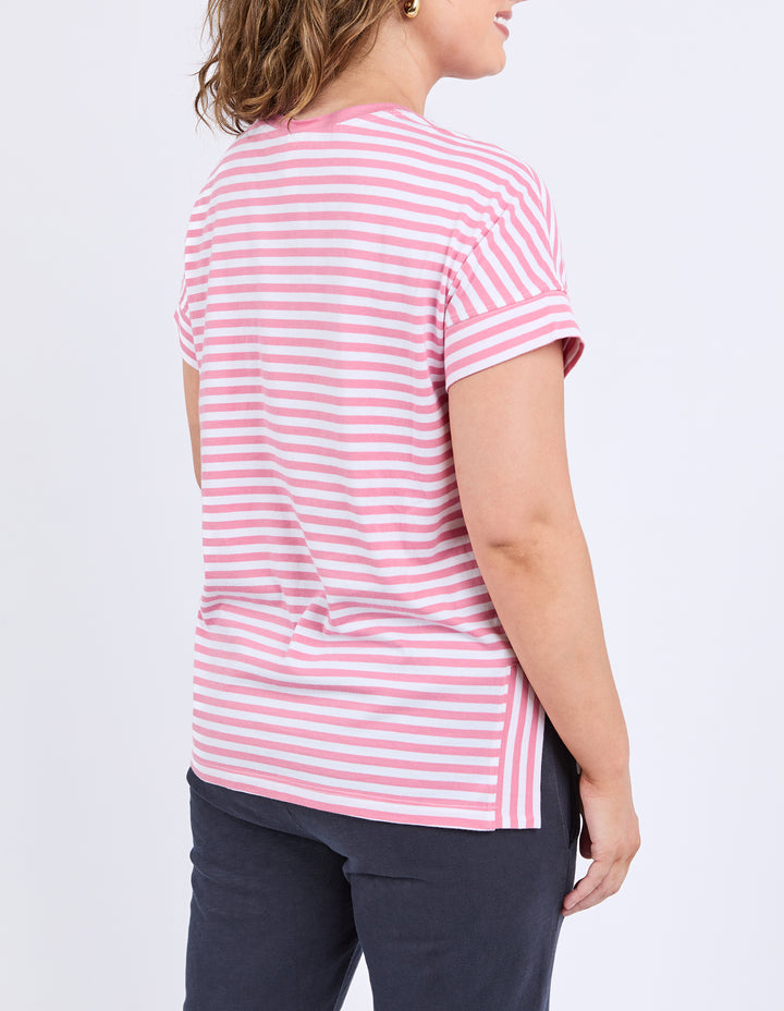 Elm Yara Stripe S/S Tee - Chateau Rose