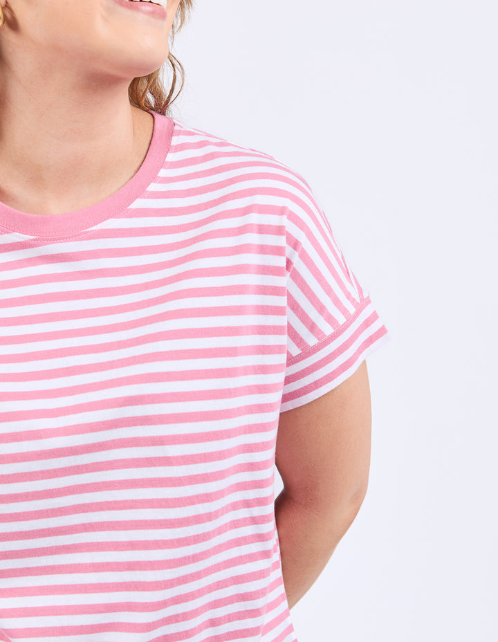Elm Yara Stripe S/S Tee - Chateau Rose