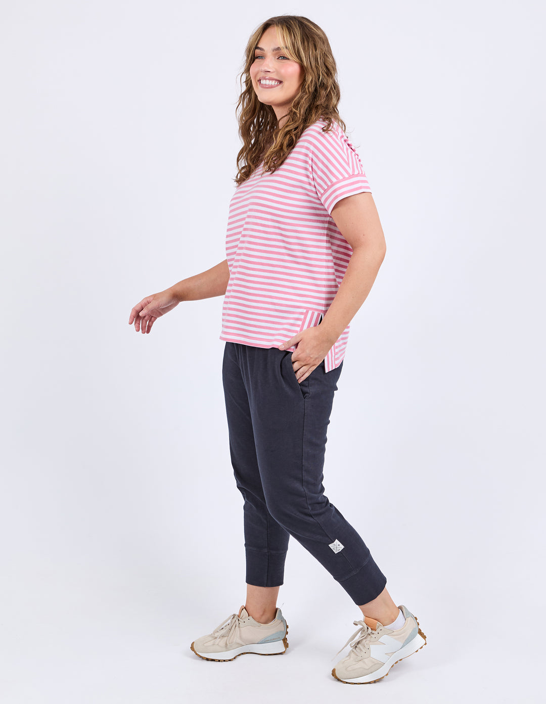 Elm Yara Stripe S/S Tee - Chateau Rose
