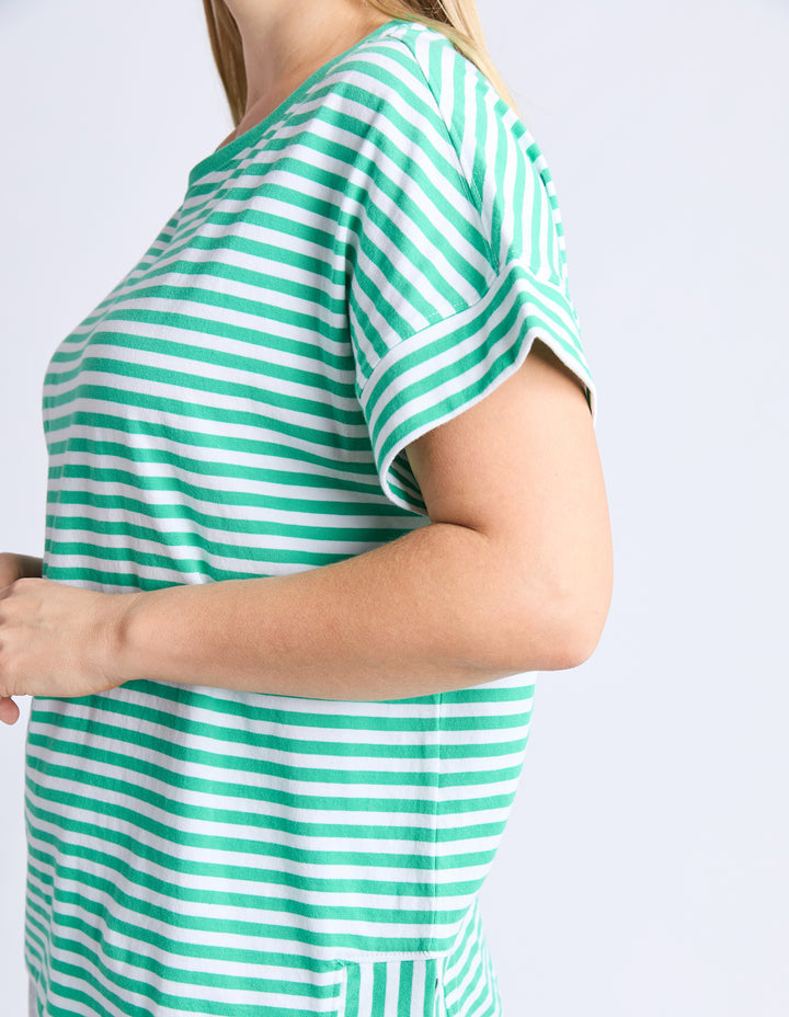 Elm Yara Tee S/S - Green + White Stripe