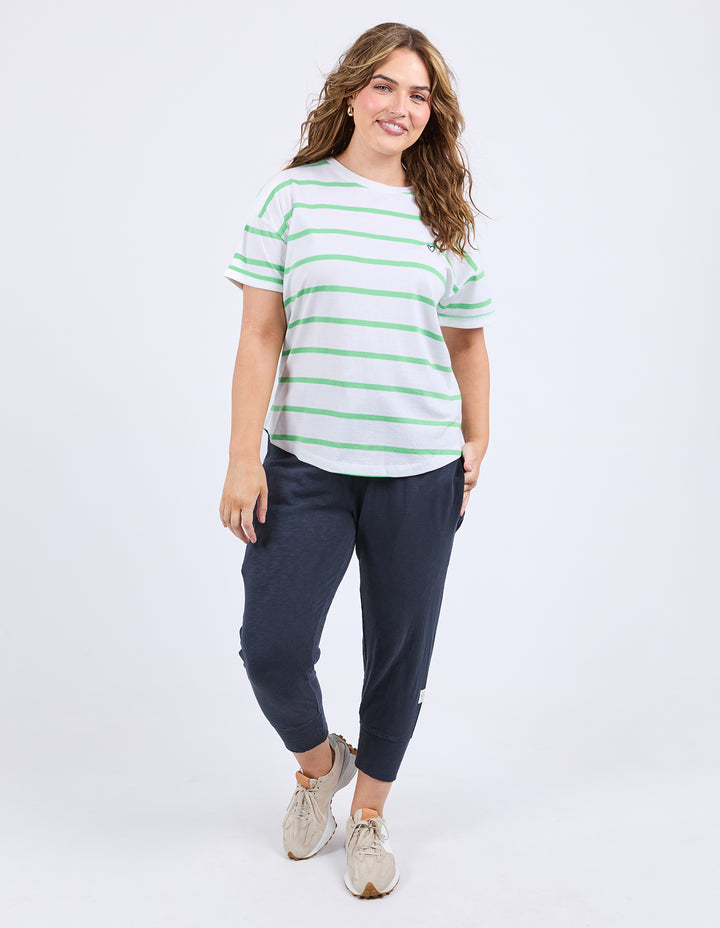 Elm Halli Tee - Stripe Spring Green