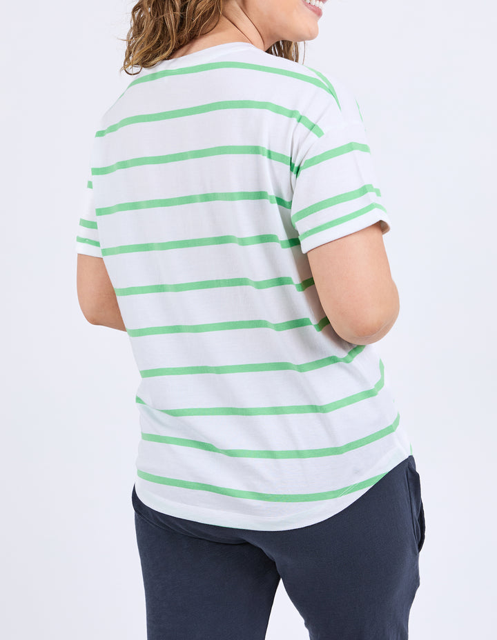 Elm Halli Tee - Stripe Spring Green
