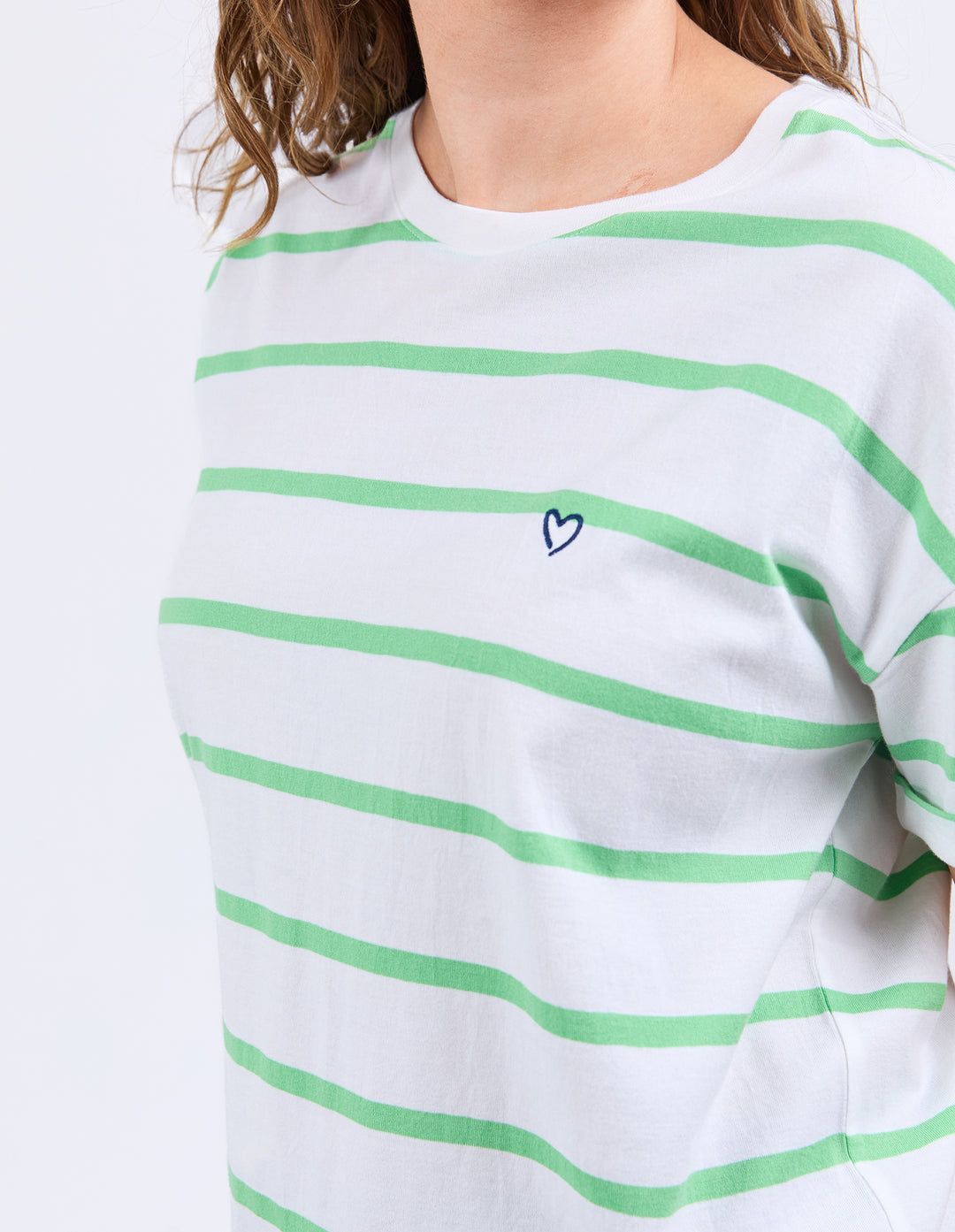 Elm Halli Tee - Stripe Spring Green