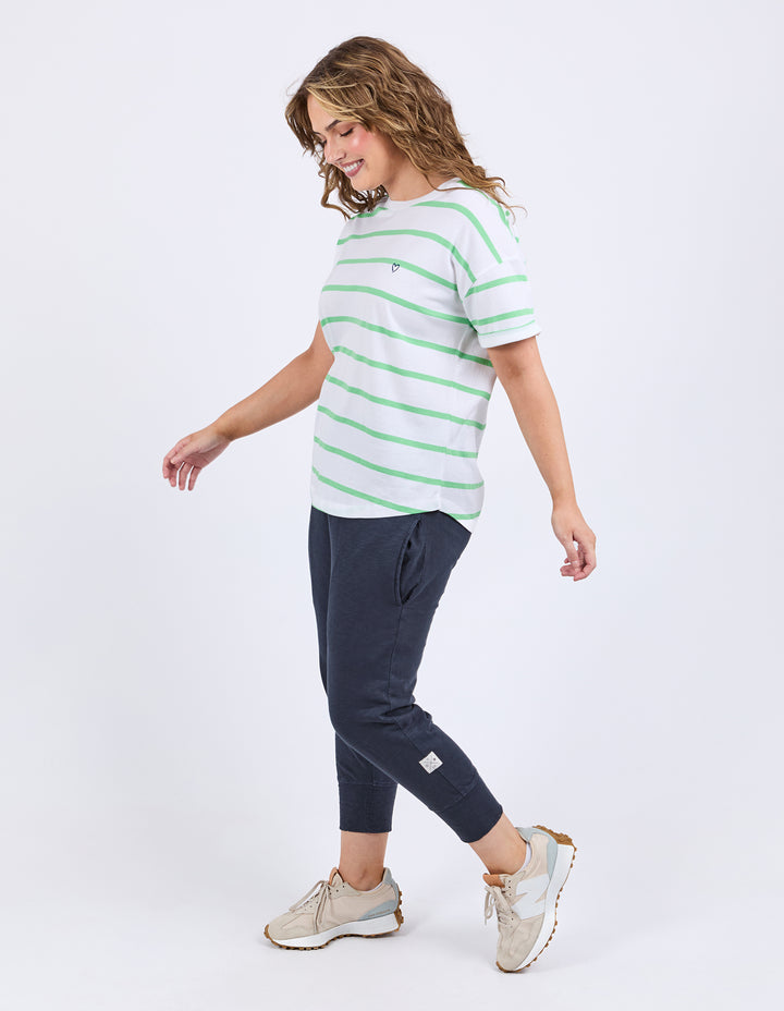 Elm Halli Tee - Stripe Spring Green
