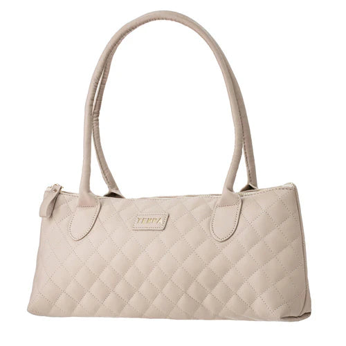 Quilted Insulated Wine Purse - Latte