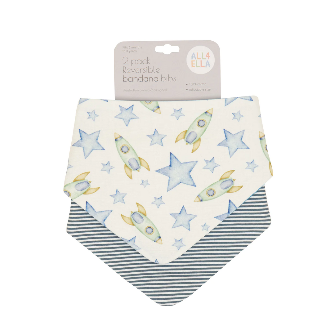 All4Ella Bandana Bibs 2pk - Rainbow Dreams